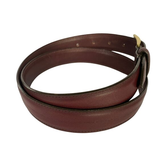 Dooney & Bourke Brown Glove Leather Belt Women's Size 34 Vintage Brass - Picture 4 of 7